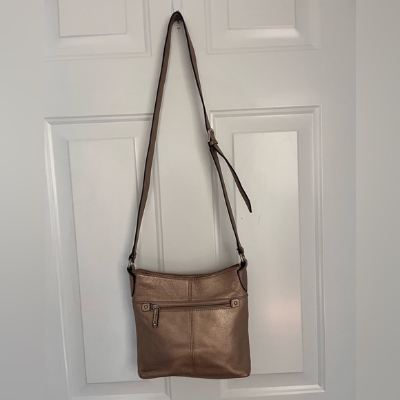 TIGNANELLO Soft Metallic Gold Crossbody Bag - Picture 6 of 6